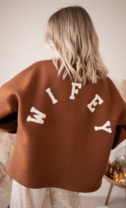 Lily Wifey Caramel/Off White - Sweater
