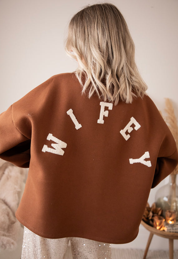 Lily Wifey Caramel/Off White - Sweater
