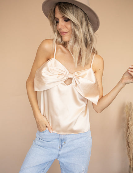 Glow With The Bow Beige - Top 