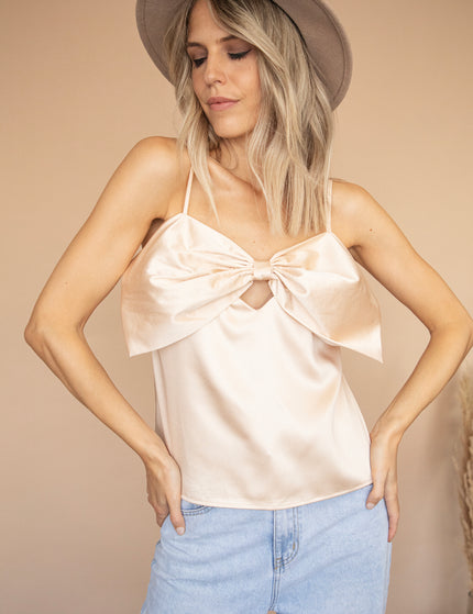 Glow With The Bow Beige - Top 