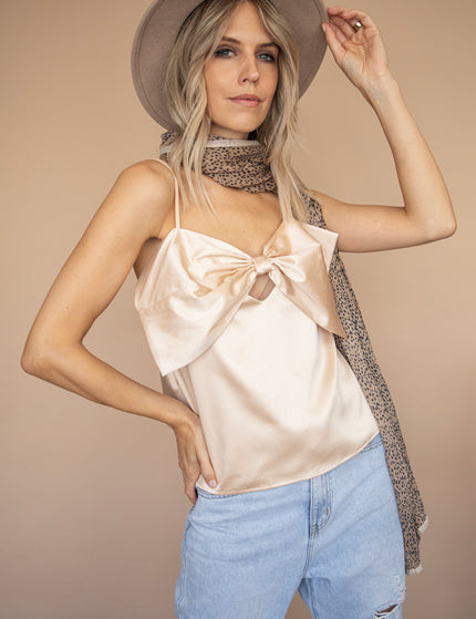 Glow With The Bow Beige - Top 