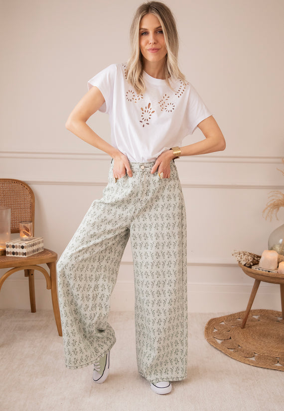 Grow Wide Soft Green - Jeans