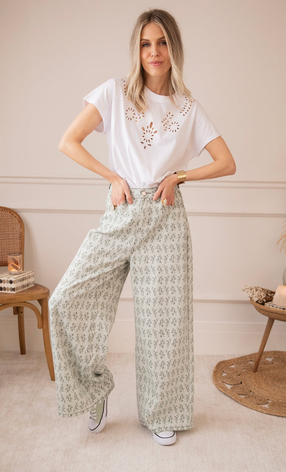 Grow Wide Soft Green - Jeans