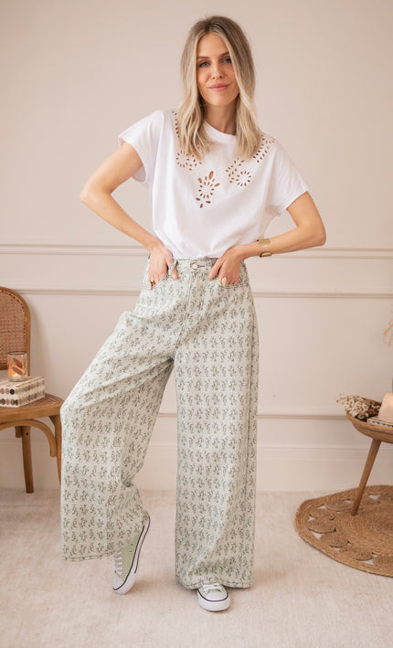 Grow Wide Soft Green - Jeans