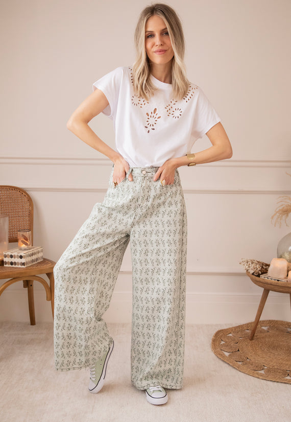 Grow Wide Soft Green - Jeans