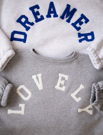 Lily Dreamer Soft Grey/Dark Blue - Sweater