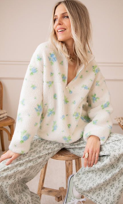 Blooming Bear Off White/Blue - Trui