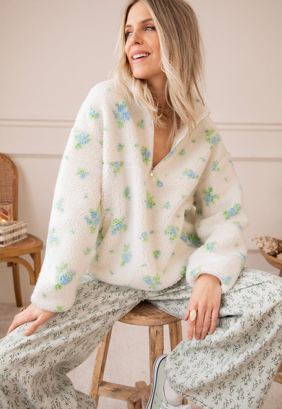 Blooming Bear Off White/Blue - Trui