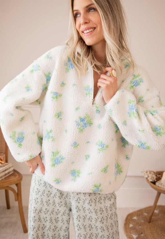 Blooming Bear Off White/Blue - Trui