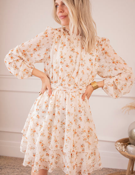 Kleid - Dancing With Roses - Beige/Orange