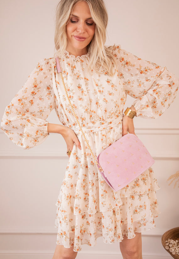 Dancing With Roses Beige/Orange - Jurk