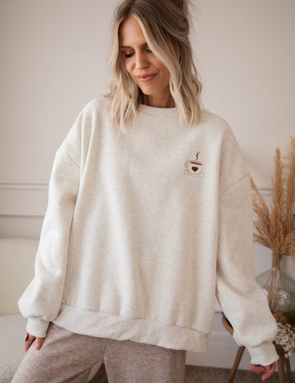 Pullover - Simplicity & Coffee - Hellgrau