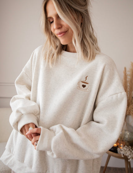 Pullover - Simplicity & Coffee - Hellgrau