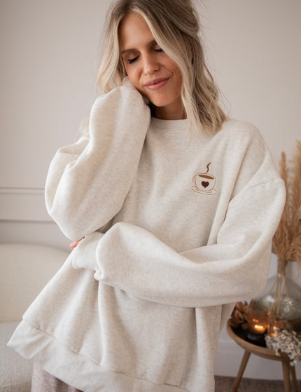 Pullover - Simplicity & Coffee - Hellgrau