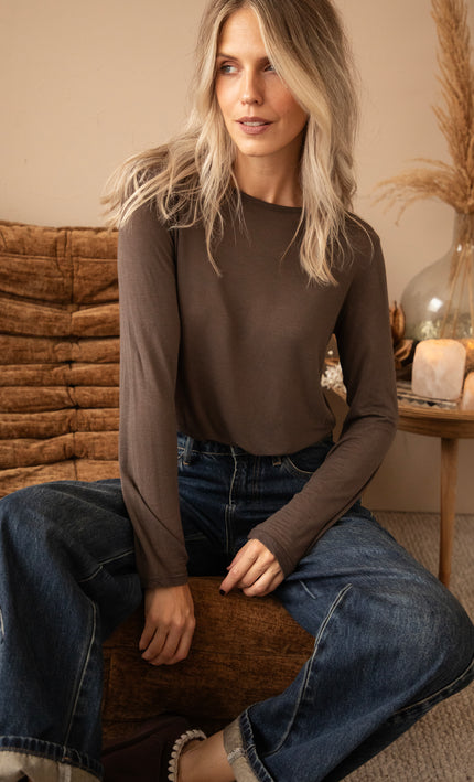 Langarmshirt - Undercover Base - Braun