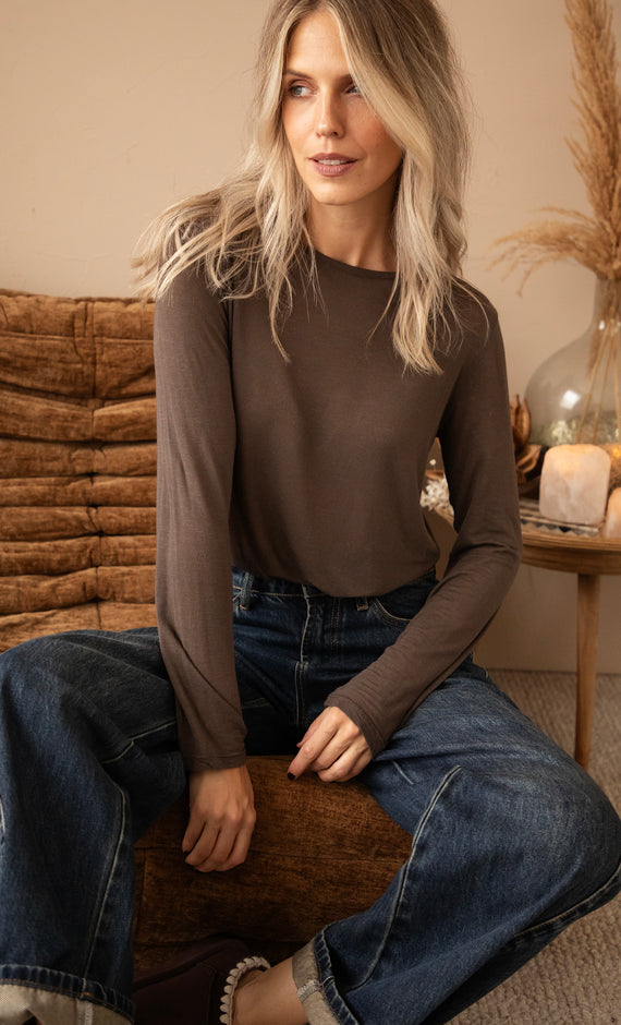 Langarmshirt - Undercover Base - Braun