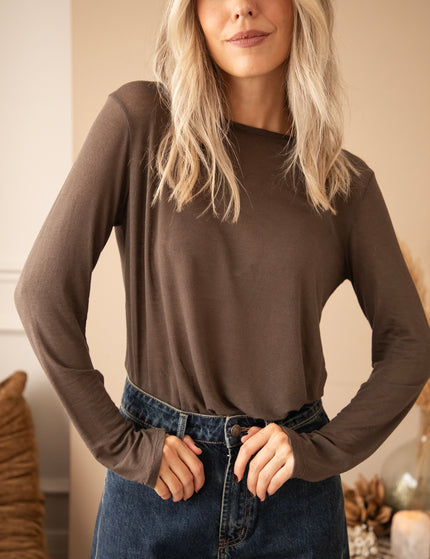 Langarmshirt - Undercover Base - Braun