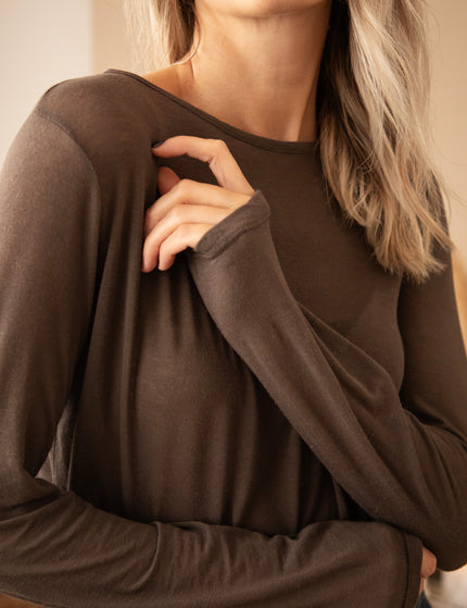 Langarmshirt - Undercover Base - Braun
