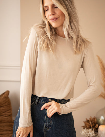 Langarmshirt - Undercover Base - Café Au Lait