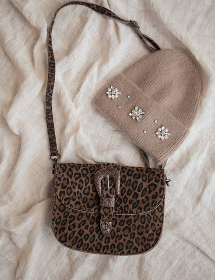 Handtasche - Leopard Leather Belt - Taupe