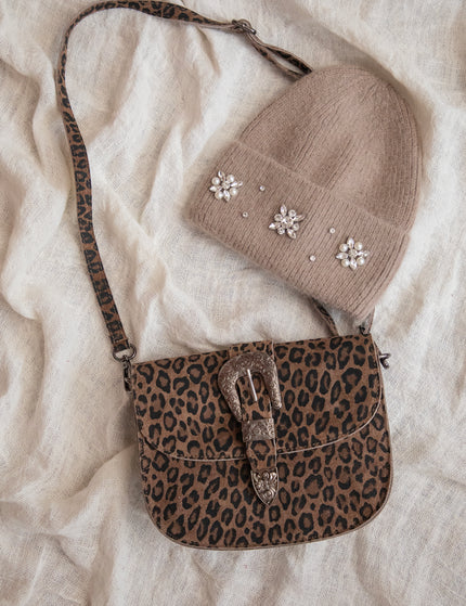 Handtasche - Leopard Leather Belt - Taupe