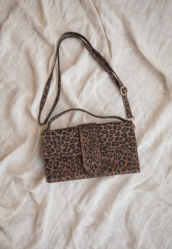 Leopard Leather Taupe - Handtas