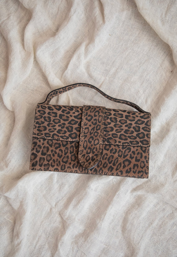 Leopard Leather Taupe - Handtas