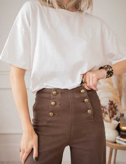 Button Flare Choco - Jeans