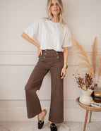 Button Flare Choco - Jeans