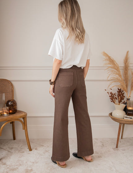 Button Flare Choco - Jeans