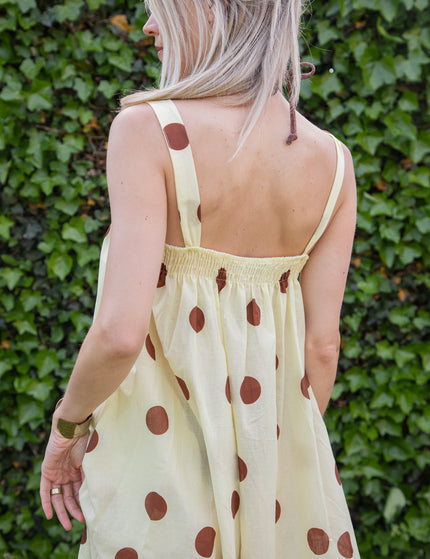 Dots Of Sunshine Butter Yellow/Brown - Dress  ellemilla