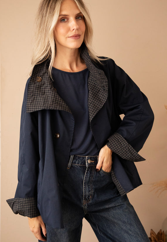 Jacke - Twin Side Trench - Dunkelblau
