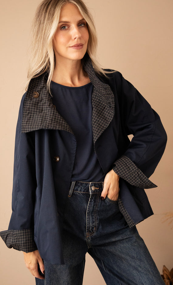 Twin Side Trench Dark Blue - Jacket