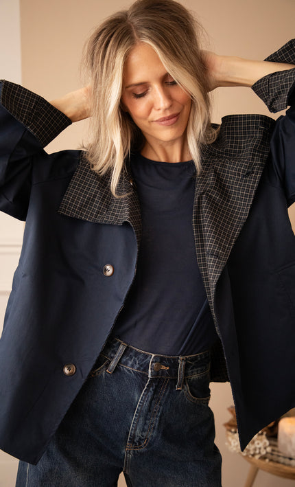 Jacke - Twin Side Trench - Dunkelblau