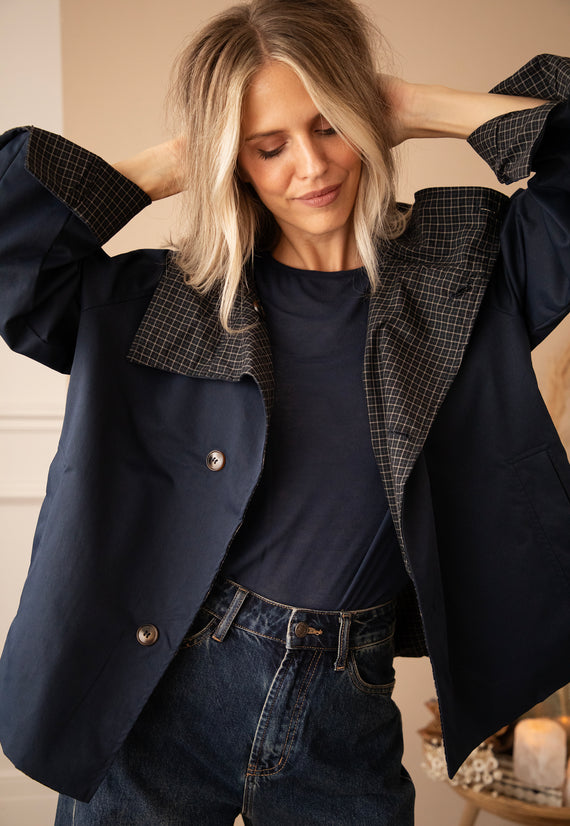 Jacke - Twin Side Trench - Dunkelblau