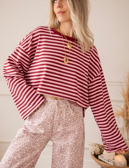 Sadie Stripe Pink/Bordeaux - Longsleeve