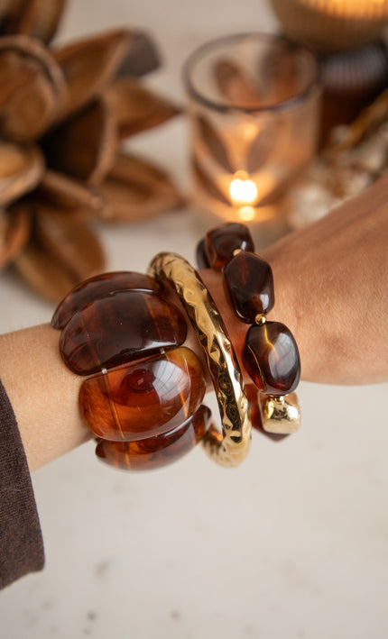 Serenity Brown/Gold - Armband