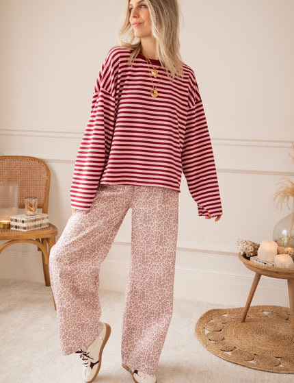 Sadie Stripe Pink/Bordeaux - Longsleeve