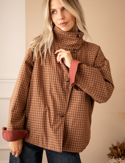 Jacke - Twin Side Trench - Weinrot