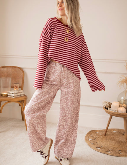 Sadie Stripe Pink/Bordeaux - Longsleeve