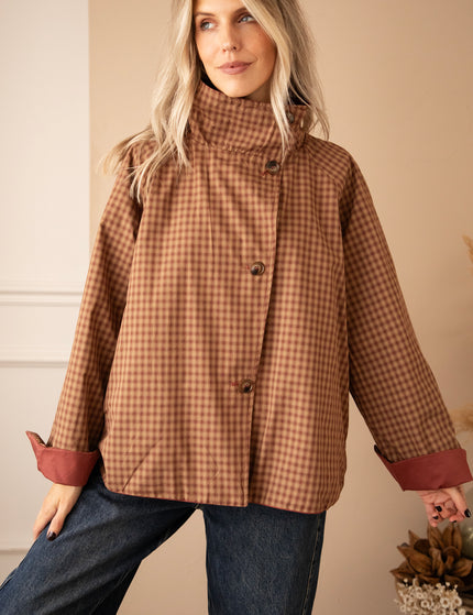 Jacke - Twin Side Trench - Weinrot