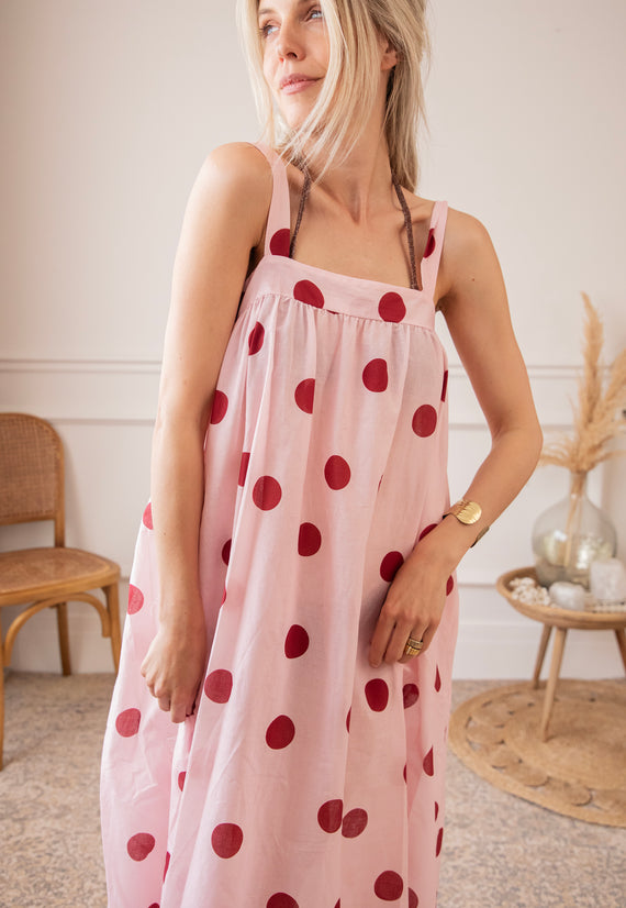 Dots Of Sunshine Baby Pink/Raspberry - Jurk