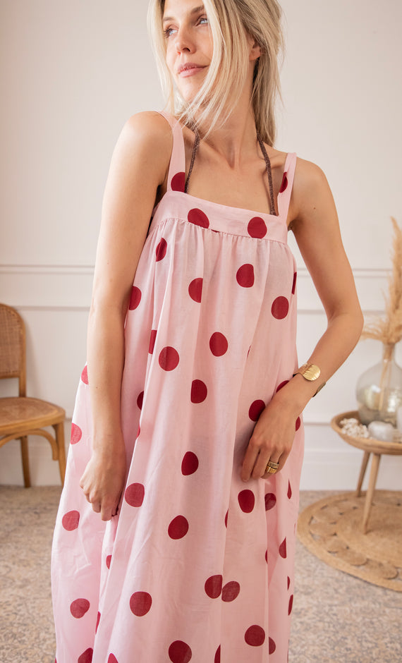 Dots Of Sunshine Baby Pink/Raspberry - Jurk