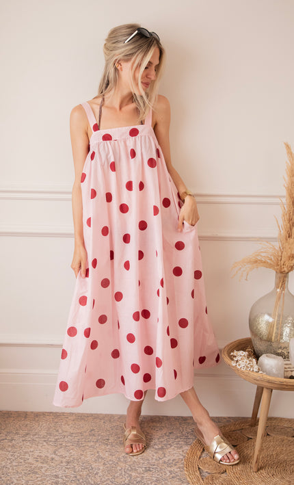 Kleid - Dots Of Sunshine - Babyrosa/Himbeere