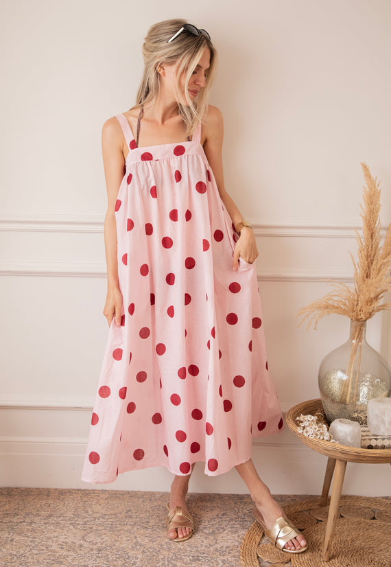 Dots Of Sunshine Baby Pink/Raspberry - Jurk