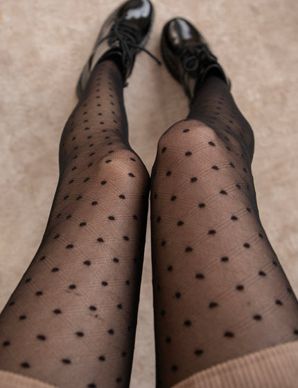 Strumpfhose - Davina Dots - Schwarz