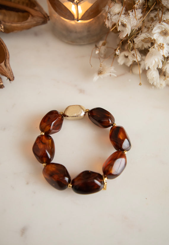 Serenity Brown/Gold - Armband