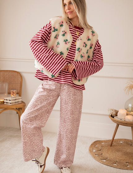 Sadie Stripe Pink/Bordeaux - Longsleeve