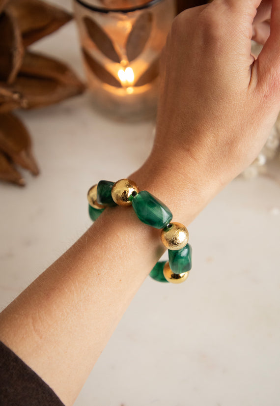 Serenity Green/Gold - Armband