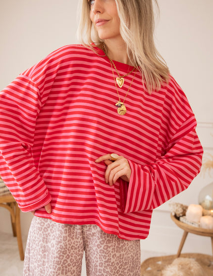 Sadie Stripe Pink/Red - Longsleeve